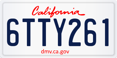 CA license plate 6TTY261