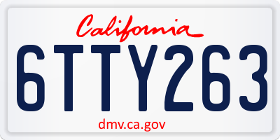 CA license plate 6TTY263