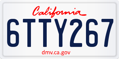 CA license plate 6TTY267