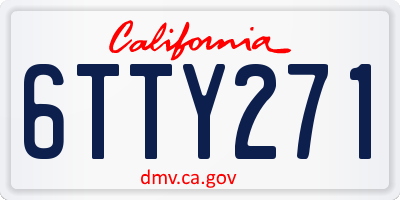 CA license plate 6TTY271