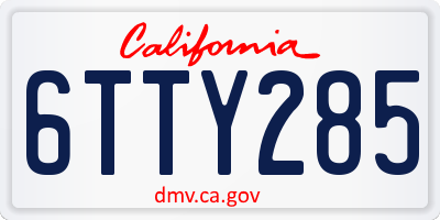 CA license plate 6TTY285