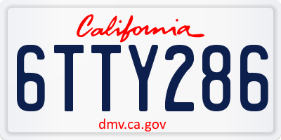 CA license plate 6TTY286