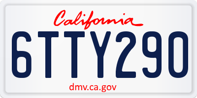 CA license plate 6TTY290