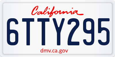 CA license plate 6TTY295