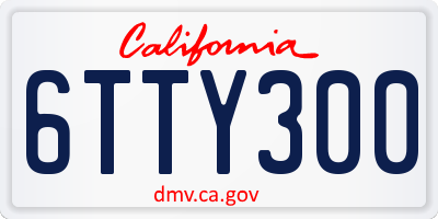 CA license plate 6TTY300