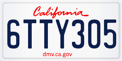 CA license plate 6TTY305