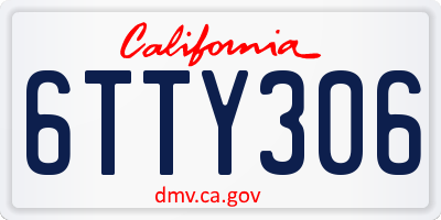CA license plate 6TTY306