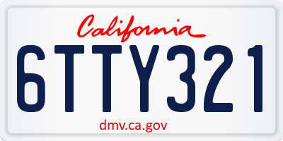 CA license plate 6TTY321
