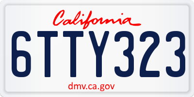 CA license plate 6TTY323