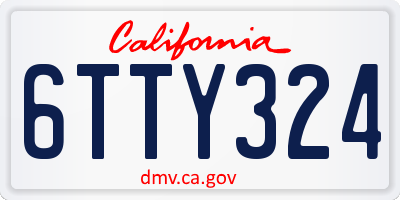 CA license plate 6TTY324