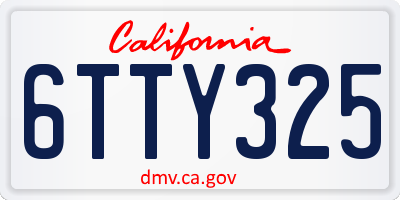 CA license plate 6TTY325