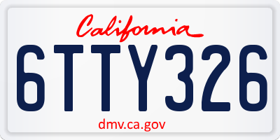 CA license plate 6TTY326