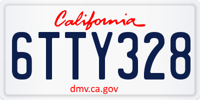 CA license plate 6TTY328