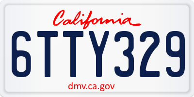 CA license plate 6TTY329