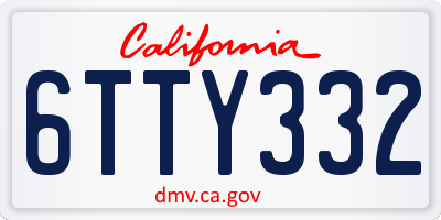 CA license plate 6TTY332