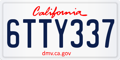 CA license plate 6TTY337