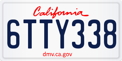 CA license plate 6TTY338