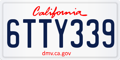 CA license plate 6TTY339