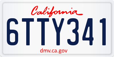 CA license plate 6TTY341