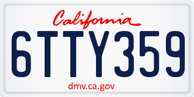 CA license plate 6TTY359