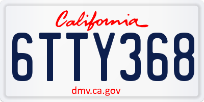 CA license plate 6TTY368