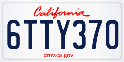 CA license plate 6TTY370