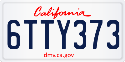 CA license plate 6TTY373