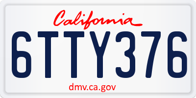 CA license plate 6TTY376