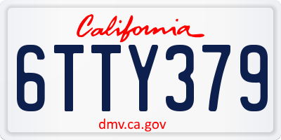 CA license plate 6TTY379