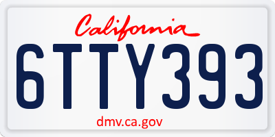 CA license plate 6TTY393