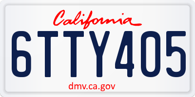 CA license plate 6TTY405