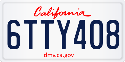CA license plate 6TTY408