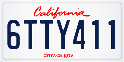 CA license plate 6TTY411