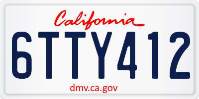 CA license plate 6TTY412