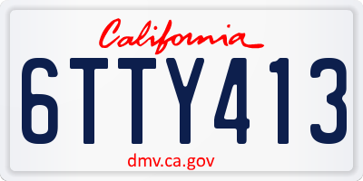 CA license plate 6TTY413