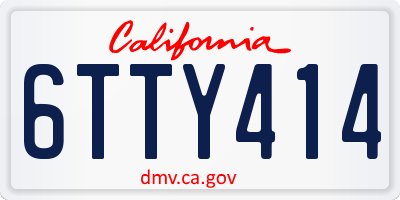 CA license plate 6TTY414