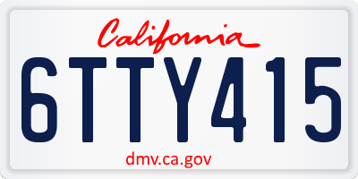 CA license plate 6TTY415