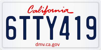 CA license plate 6TTY419