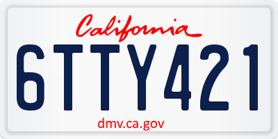 CA license plate 6TTY421