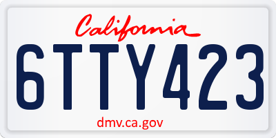 CA license plate 6TTY423