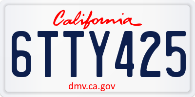 CA license plate 6TTY425
