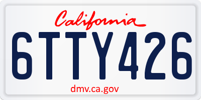 CA license plate 6TTY426