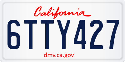 CA license plate 6TTY427