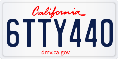 CA license plate 6TTY440