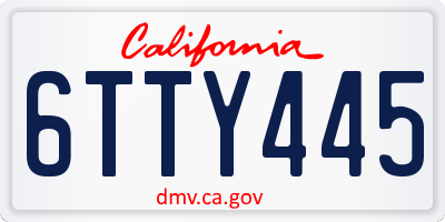 CA license plate 6TTY445