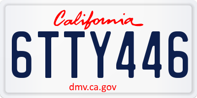 CA license plate 6TTY446