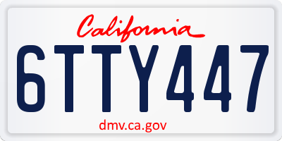 CA license plate 6TTY447