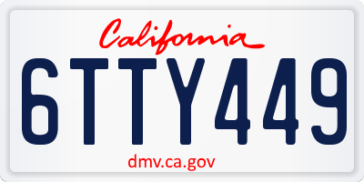CA license plate 6TTY449