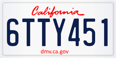 CA license plate 6TTY451