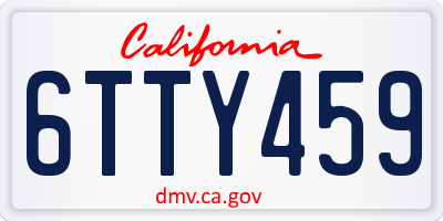 CA license plate 6TTY459